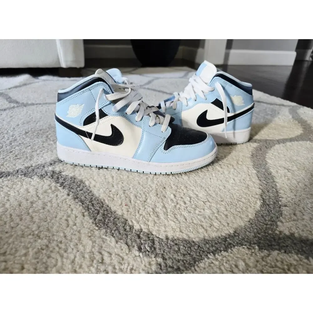 Nike Air Jordan I UNC Ice Blue High Too Sneakers Size 7Y